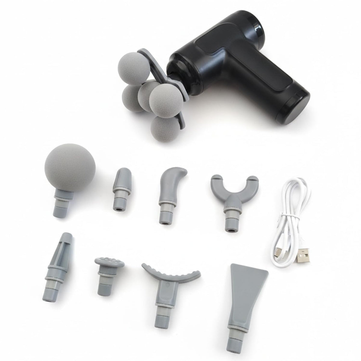 LAWRANT - 9 IN 1 Gun Massager for Pain Relief 5 Speed Settings Rechargeable, 9 Massage Heads, 3 Modes for Full Body