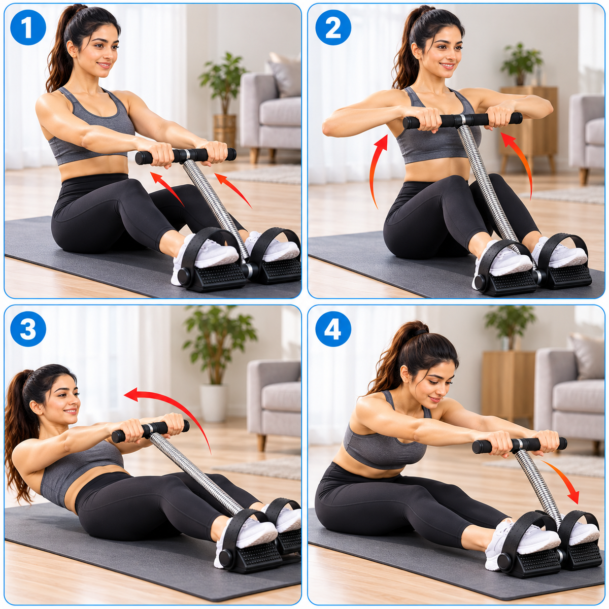 Single Spring Tummy Trimmer – Step-by-Step Guide for Abs, Arms, Legs, Waist & Full-Body Training