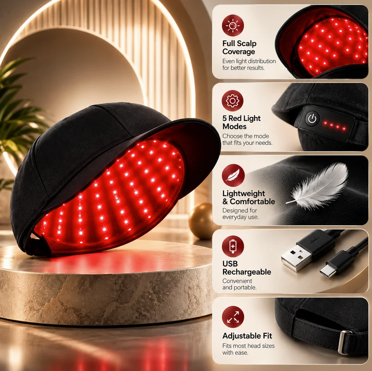 Lawrant Red Light Therapy Hair Growth Cap – LED Scalp Care & Hair Growth Support