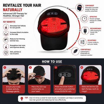 Lawrant - Red Light Hair Growth Cap  -Give Your Hair & Scalp Some Extra Care!