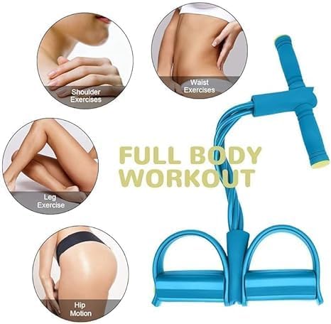 LAWRANT - Pull Reducer Training Bands 4 Tubes Body Trimmer Pedal Exerciser Yoga CrossFit Exercise