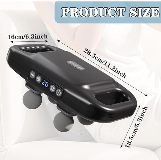 LAWRANT - 4-Head Deep Tissue Percussion Massage Gun for Full-Body Muscle Relief