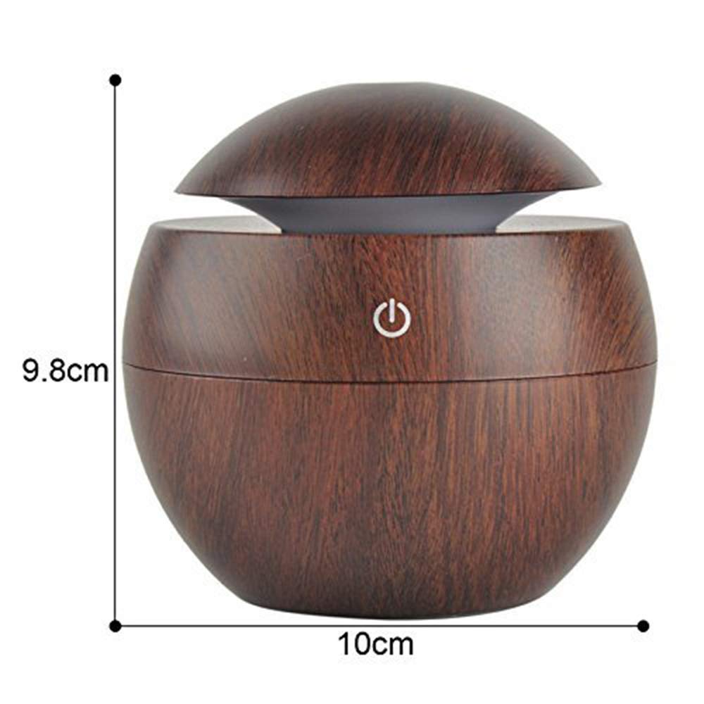 LAWRANT - Portable Mini Wood Finish Round Shape Humidifier For Home Office