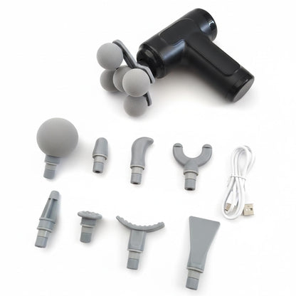 LAWRANT - 9 IN 1 Gun Massager for Pain Relief 5 Speed Settings Rechargeable, 9 Massage Heads, 3 Modes for Full Body