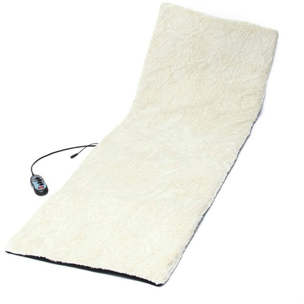LAWRANT - Electric Full-Body Heating Massager Mat with Fleece Lining & Handheld Remote Controller