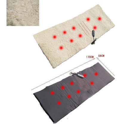 LAWRANT - Electric Full-Body Heating Massager Mat with Fleece Lining & Handheld Remote Controller