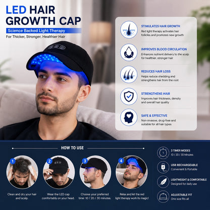 Lawrant - Red Light Hair Growth Cap  -Give Your Hair & Scalp Some Extra Care!