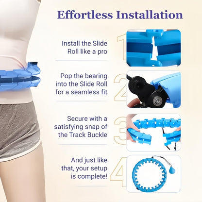 LAWRANT - Smart Hula Hoop Weighted Fitness Hoop for Adults Infinity Waist Exercise Hoop for Weight Loss & Body Workout