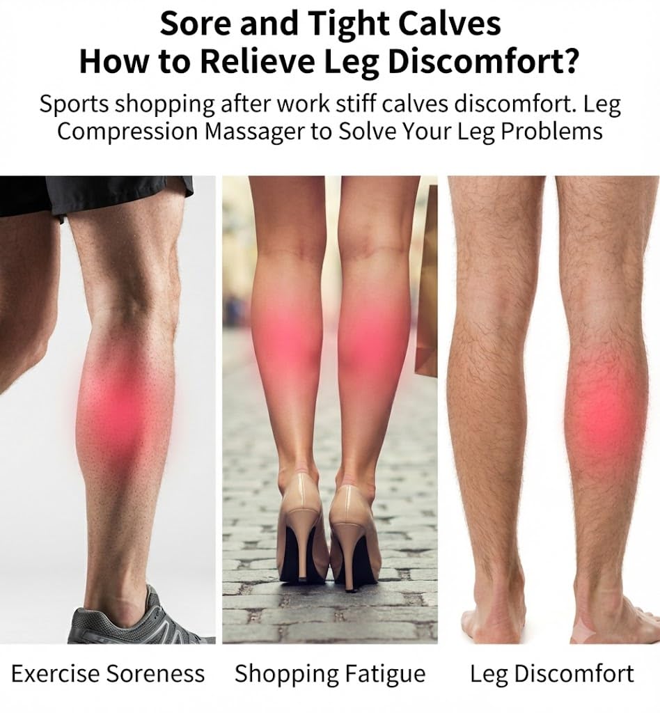 LAWRANT - Leg Massager Pain Relief, Calf Air Compression Massager with Heat