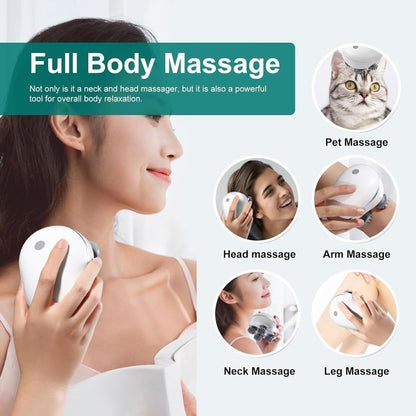 LAWRANT - Electric Rechargeable Scalp & Head Massage Massager for Stress Relief and Deep Kneading