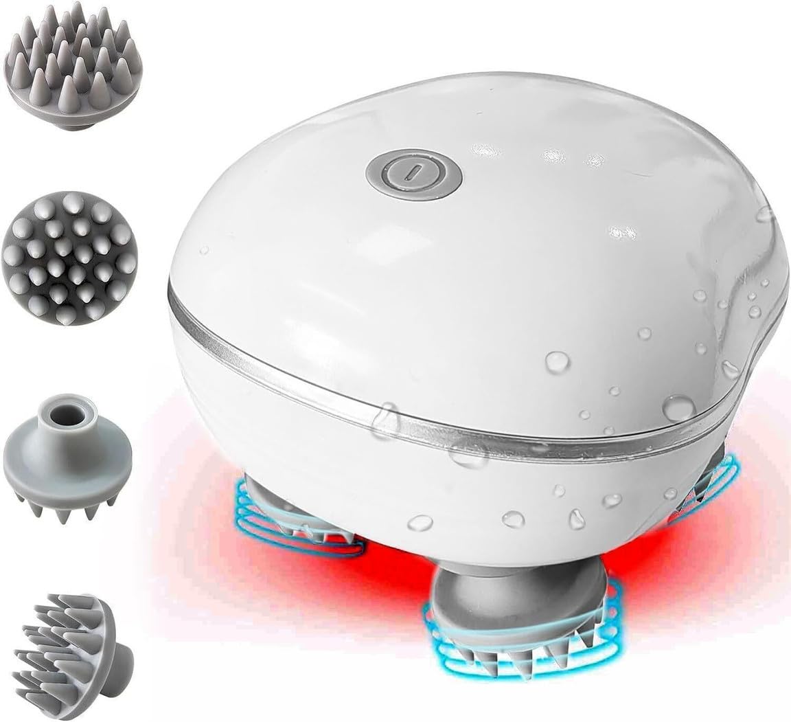 LAWRANT - Electric Rechargeable Scalp & Head Massage Massager for Stress Relief and Deep Kneading