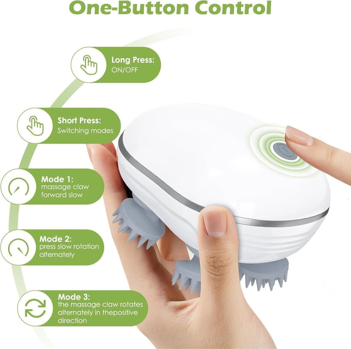 LAWRANT - Electric Rechargeable Scalp & Head Massage Massager for Stress Relief and Deep Kneading