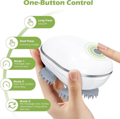 LAWRANT - Electric Rechargeable Scalp & Head Massage Massager for Stress Relief and Deep Kneading