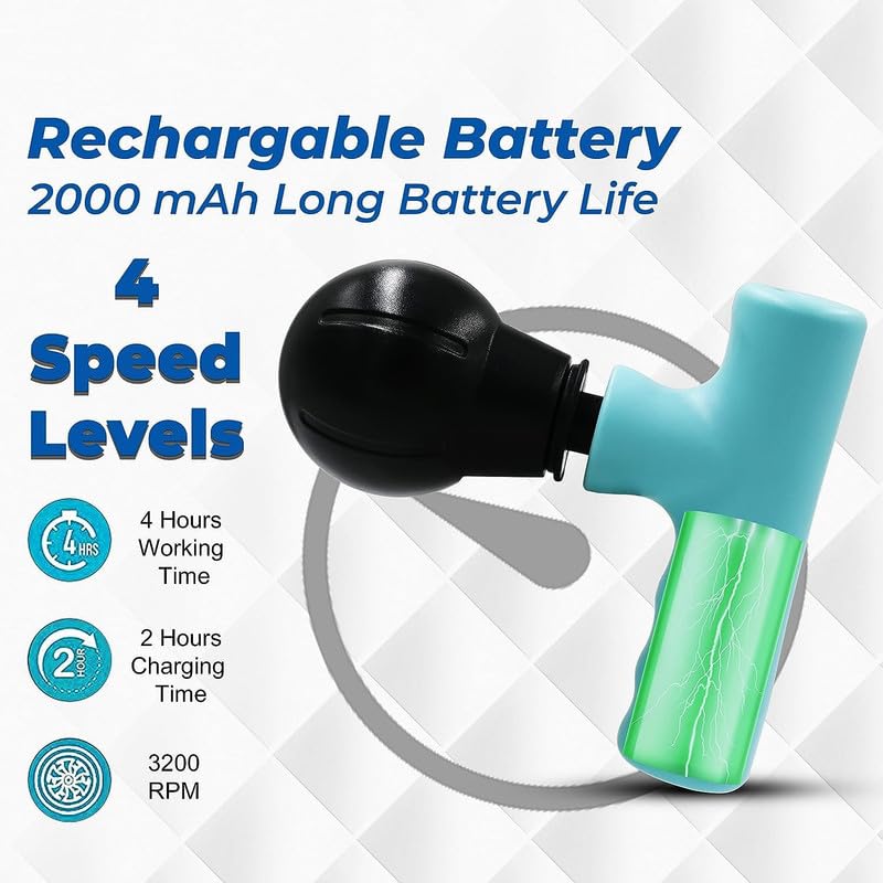 LAWRANT - Mini Massage Gun, Powerful Fascial Gun Portable Deep Tissue Percussion Muscle Back Head Massager