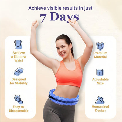 LAWRANT - Smart Hula Hoop Weighted Fitness Hoop for Adults Infinity Waist Exercise Hoop for Weight Loss & Body Workout