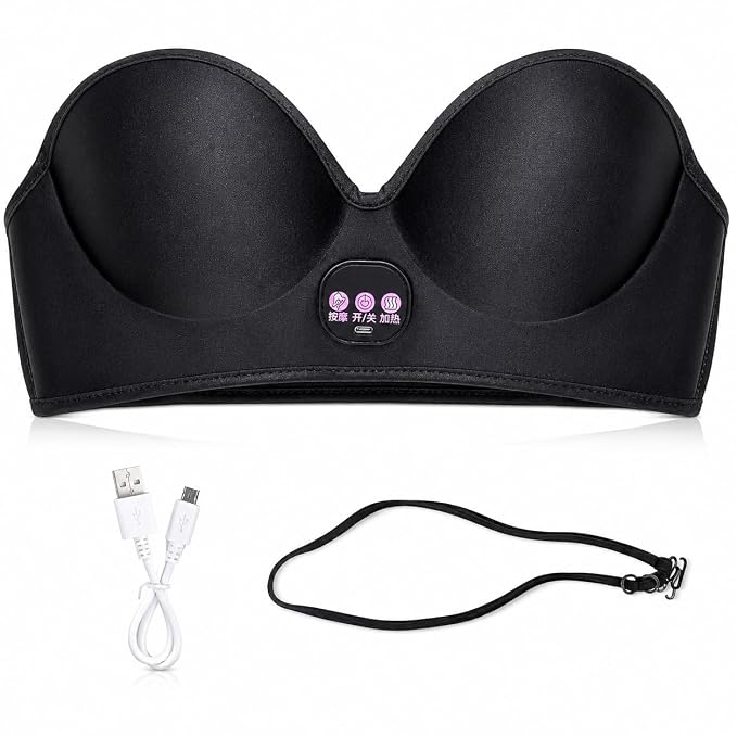 LAWRANT - Electric Bust & Chest Massager with Heat, Vibration, 3 Massage Modes, 9 Intensity Levels & USB Rechargeable Design