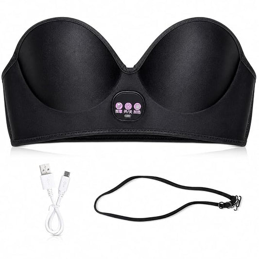 LAWRANT - Electric Bust & Chest Massager with Heat, Vibration, 3 Massage Modes, 9 Intensity Levels & USB Rechargeable Design