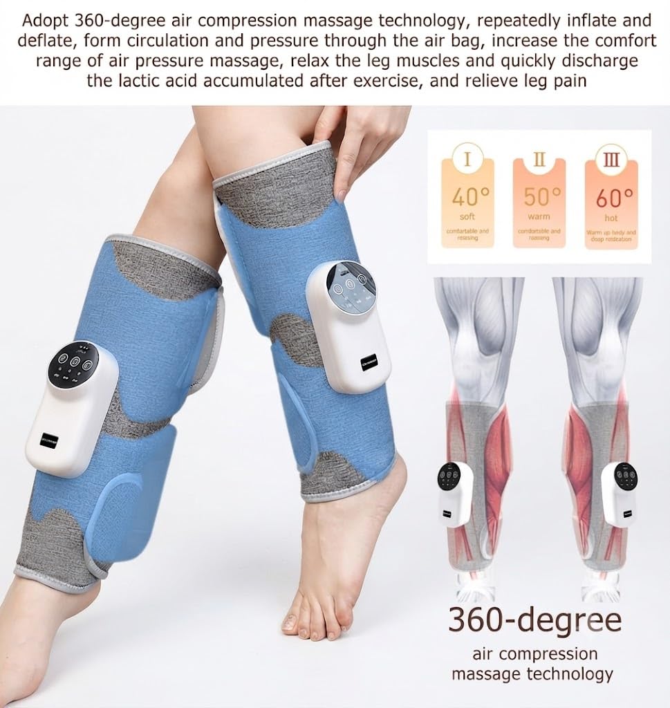 LAWRANT - Leg Massager Pain Relief, Calf Air Compression Massager with Heat