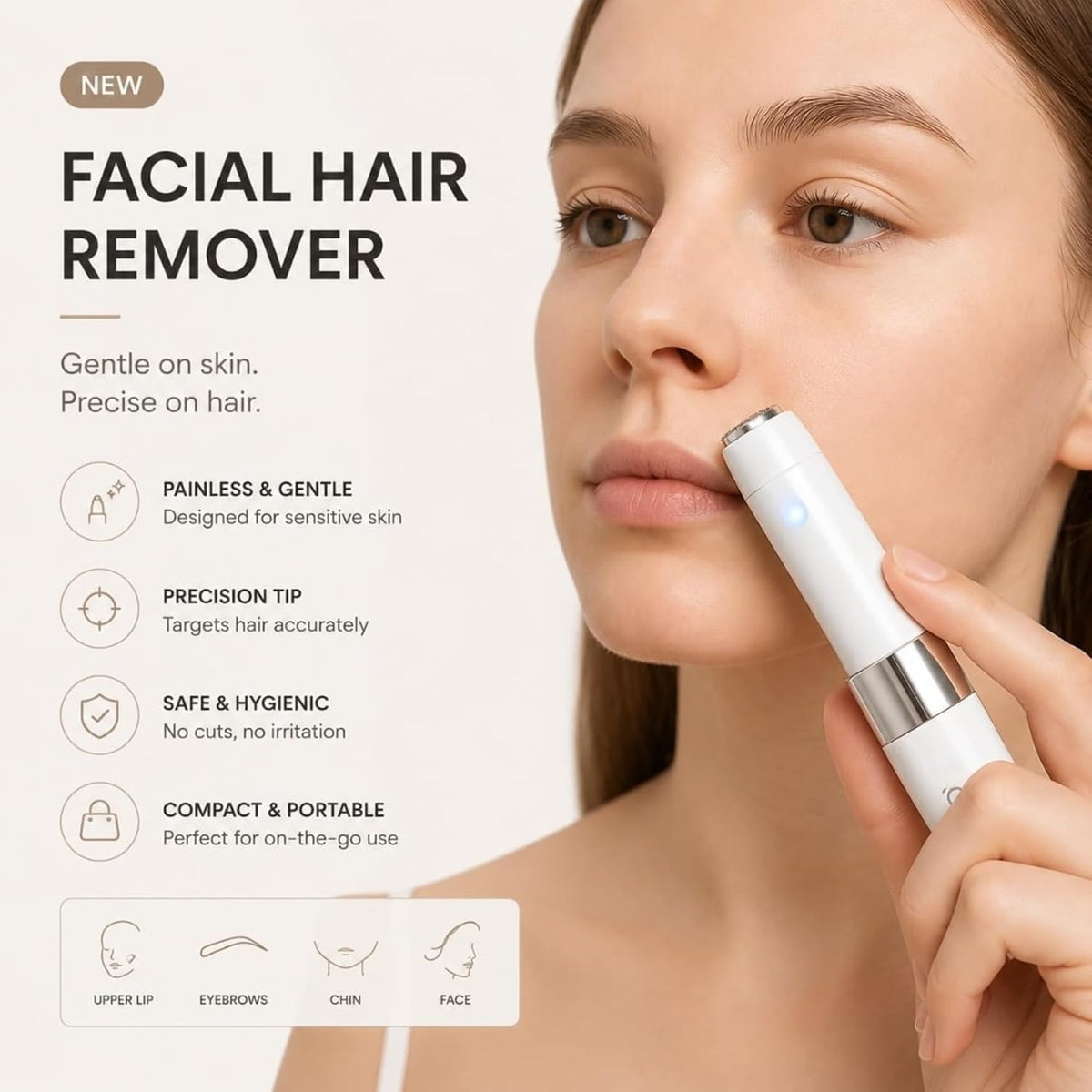 LAWRANT Mini Hair Remover – Gentle Facial Hair Removal Device