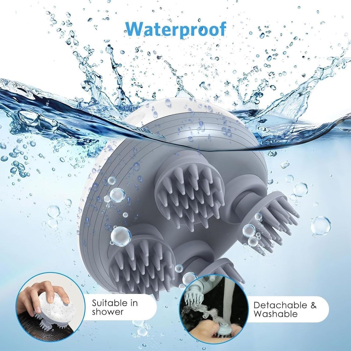 LAWRANT - Electric Rechargeable Scalp & Head Massage Massager for Stress Relief and Deep Kneading