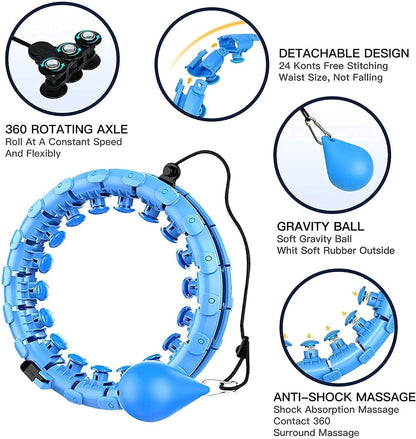 LAWRANT - Smart Hula Hoop Weighted Fitness Hoop for Adults Infinity Waist Exercise Hoop for Weight Loss & Body Workout