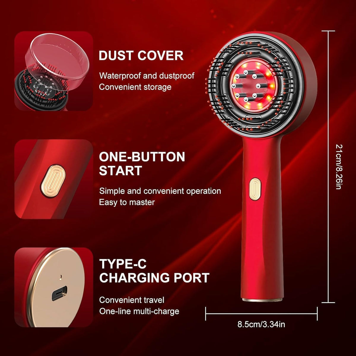 LAWRANT - Red Light Therapy Hair Growth & Scalp Care Brush