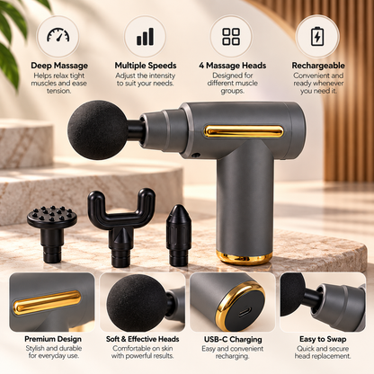 LAWRANT - Advanced Deep Tissue Massage Gun for Full-Body Muscle Relief