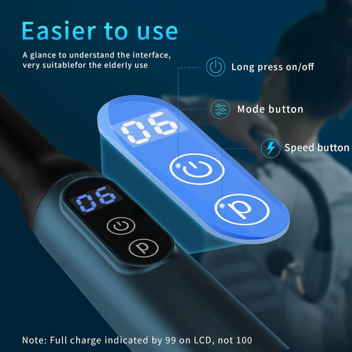 LAWRANT - U Shape Massage Gun with Extension Handle Percussion Massage Gun for Pain Relief